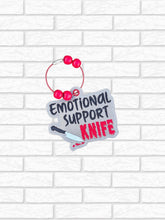 Load image into Gallery viewer, Emotional Support Knife bag tag/ornament/bookmark machine embroidery design DIGITAL DOWNLOAD