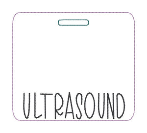 Ultrasound Badge buddy machine embroidery design DIGITAL DOWNLOAD