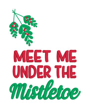 Load image into Gallery viewer, Under The Mistletoe machine embroidery design (4 sizes included) DIGITAL DOWNLOAD