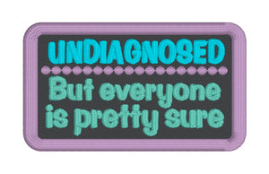 Undiagnosed patch (2 sizes included) machine embroidery design DIGITAL DOWNLOAD
