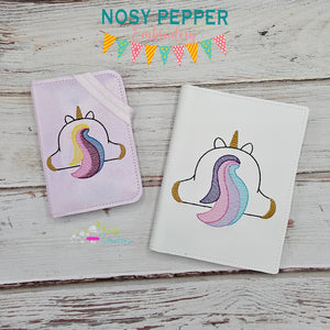 Unicorn Butt notebook cover machine embroidery design (2 sizes available) DIGITAL DOWNLOAD
