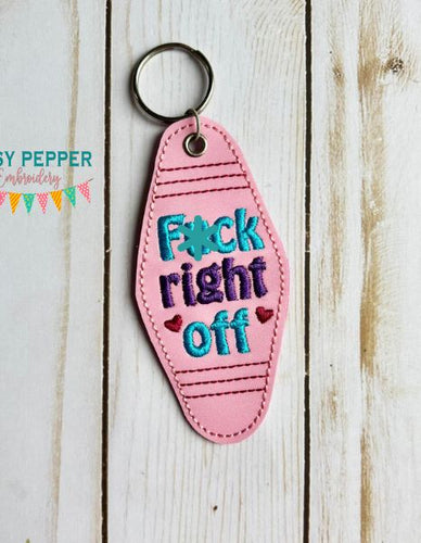 F@ck Right Off retro eyelet fob machine embroidery design FEB 24 Mature Mystery Bundle DIGITAL DOWNLOAD