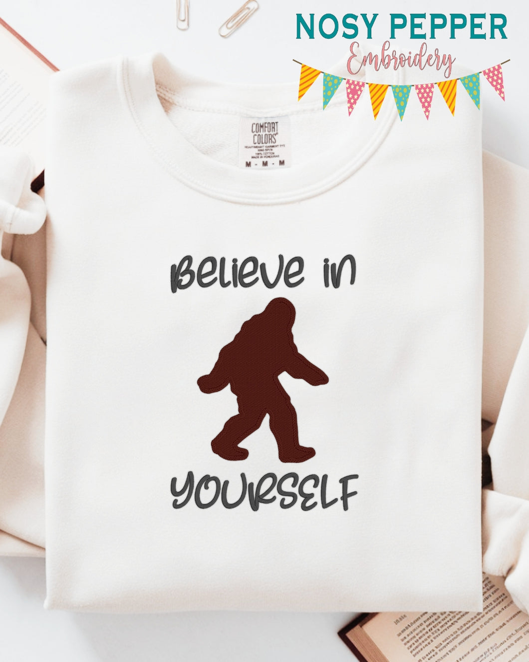 Believe in yourself bigfoot applique machine embroidery design (5 sizes included) DIGITAL DOWNLOAD