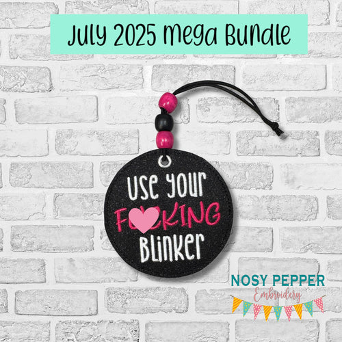 Use Your Blinker double-sided car tag machine embroidery design DIGITAL DOWNLOAD