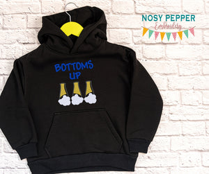 Bottoms Up sketchy machine embroidery design (4 sizes included) DIGITAL DOWNLOAD