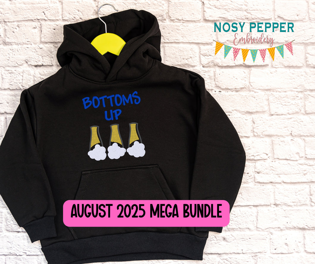 Bottoms Up sketchy machine embroidery design (4 sizes included) DIGITAL DOWNLOAD