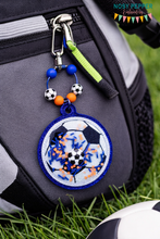 Load image into Gallery viewer, Soccer Shaker Embroidery Design | Bag Tag Bookmark Ornament | Digital Download