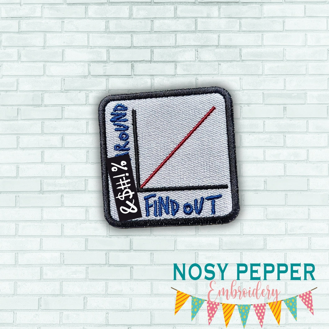 F@ck Around And Find Out patch machine embroidery design (2 sizes included) DIGITAL DOWNLOAD