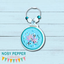 Load image into Gallery viewer, Christmas Globe applique shaker ornament/bookmark/bag tag machine embroidery file DIGITAL DOWNLOAD
