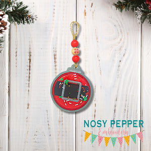 Santa Belt applique shaker ornament/bag tag/bookmark machine embroidery design DIGITAL DOWNLOAD