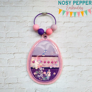 Easter Egg applique shaker bookmark/ornament/bag tag machine embroidery design DIGITAL DOWNLOAD