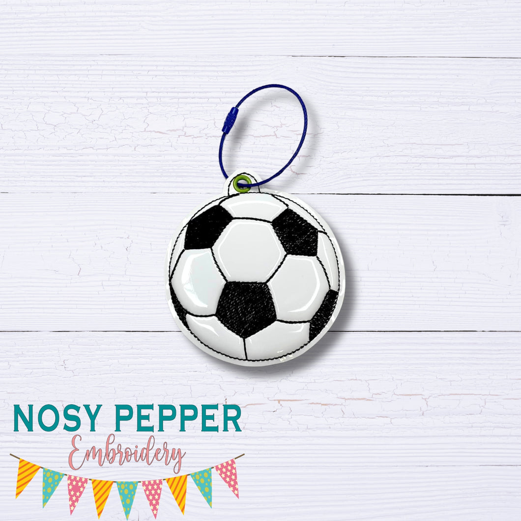 Soccer Puff bookmark/ornament/bag tag machine embroidery design DIGITAL DOWNLOAD