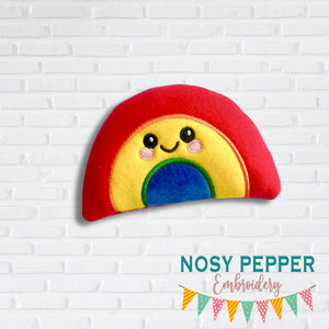 Rainbow stuffie (5 sizes included) machine embroidery design DIGITAL DOWNLOAD