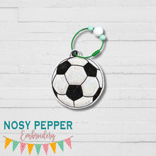Load image into Gallery viewer, Soccer Puff bookmark/ornament/bag tag machine embroidery design DIGITAL DOWNLOAD