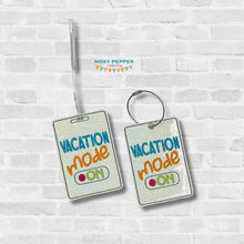Load image into Gallery viewer, Vacation Mode luggage tag set machine embroidery design DIGITAL DOWNLOAD