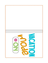 Load image into Gallery viewer, Vacation Mode passport cover machine embroidery design DIGITAL DOWNLOAD