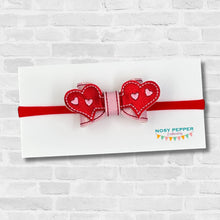 Load image into Gallery viewer, Valentine Bow (2 sizes included) machine embroidery design DIGITAL DOWNLOAD