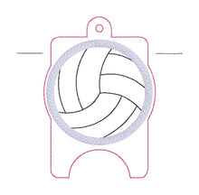 Load image into Gallery viewer, Volleyball Appliqué Sanitizer Case (2 sizes available) machine embroidery design DIGITAL DOWNLOAD