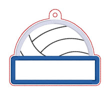 Load image into Gallery viewer, Volleyball appliqué name bag tag/ornament/bookmark --DEC 25 MB--machine embroidery design DIGITAL DOWNLOAD