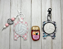 Load image into Gallery viewer, Volleyball Appliqué Sanitizer Case (2 sizes available) machine embroidery design DIGITAL DOWNLOAD