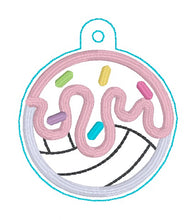 Load image into Gallery viewer, Volleyball Drip Applique snap tab and eyelet fob machine embroidery design DIGITAL DOWNLOAD