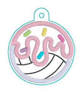 Volleyball Drip Applique snap tab and eyelet fob machine embroidery design DIGITAL DOWNLOAD