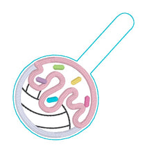 Load image into Gallery viewer, Volleyball Drip Applique snap tab and eyelet fob machine embroidery design DIGITAL DOWNLOAD