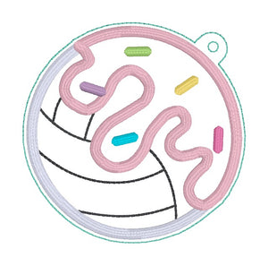 Volleyball Drip applique bag tag/bookmark/ornament machine embroidery design DIGITAL DOWNLOAD