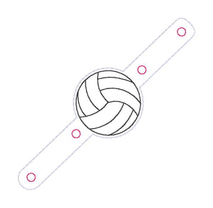 Volleyball hair tie holder (2 sizes included) machine embroidery design DIGITAL DOWNLOAD