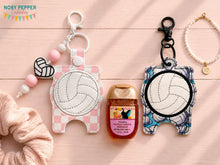 Load image into Gallery viewer, Volleyball Appliqué Sanitizer Case (2 sizes available) machine embroidery design DIGITAL DOWNLOAD
