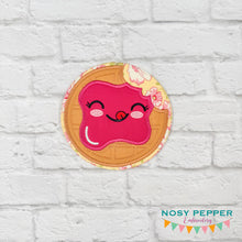Load image into Gallery viewer, Waffle applique envelope style mug rug machine embroidery design (5 sizes included) DIGITAL DOWNLOAD