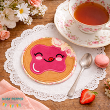 Load image into Gallery viewer, Waffle applique envelope style mug rug machine embroidery design (5 sizes included) DIGITAL DOWNLOAD