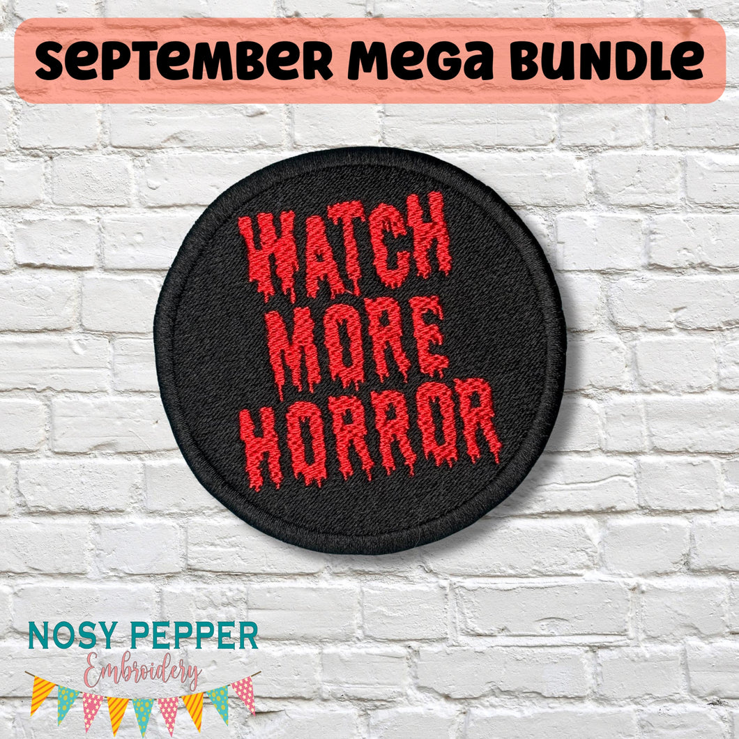 Watch More Horror patch (2 sizes included) machine embroidery design DIGITAL DOWNLOAD
