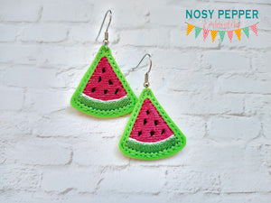 Watermelon ITH earrings May 2024 Mystery Bundle machine embroidery design DIGITAL DOWNLOAD