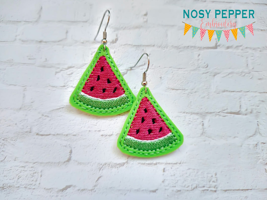 Watermelon ITH earrings May 2024 Mystery Bundle machine embroidery design DIGITAL DOWNLOAD