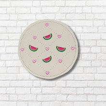 Load image into Gallery viewer, Quilted pack machine embroidery design (4 bag tag and 4 coaster designs included) DIGITAL DOWNLOAD