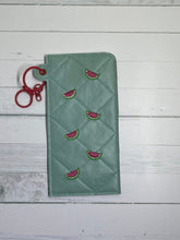 Load image into Gallery viewer, Watermelon Quilted Glasses case  (2 versions included) machine embroidery design DIGITAL DOWNLOAD