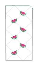 Load image into Gallery viewer, Watermelon Quilted Glasses case  (2 versions included) machine embroidery design DIGITAL DOWNLOAD