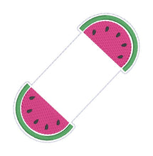 Load image into Gallery viewer, Watermelon Slice magnetic bookmark machine embroidery design DIGITAL DOWNLOAD