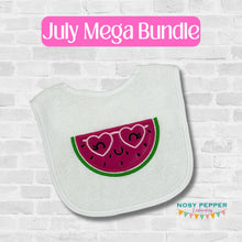 Load image into Gallery viewer, Watermelon Glasses applique machine embroidery design (5 sizes included) July 24 Mystery Bundle DIGITAL DOWNLOAD