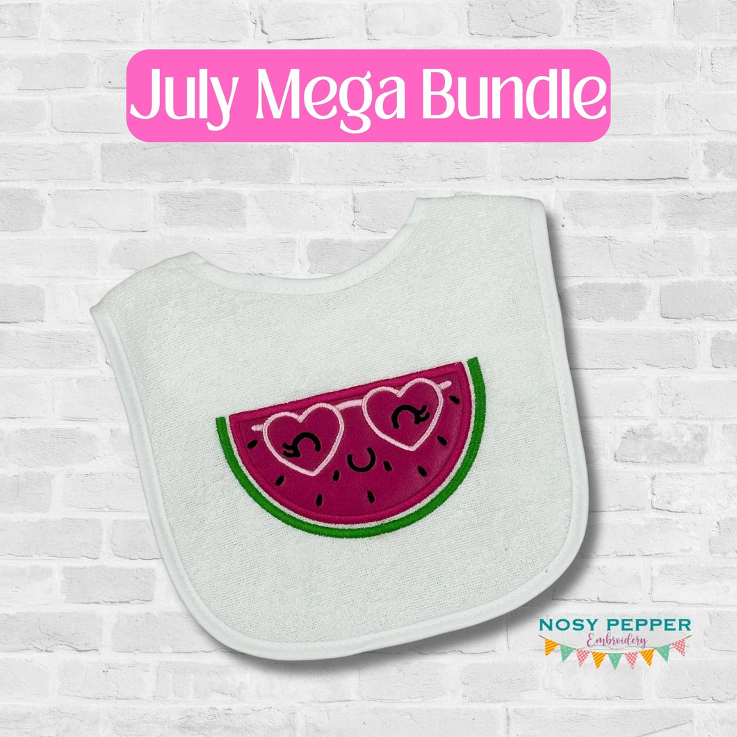 Watermelon Glasses applique machine embroidery design (5 sizes included) July 24 Mystery Bundle DIGITAL DOWNLOAD