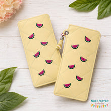 Load image into Gallery viewer, Watermelon Quilted Glasses case  (2 versions included) machine embroidery design DIGITAL DOWNLOAD