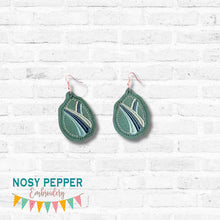 Load image into Gallery viewer, Wave ITH earrings machine embroidery design DIGITAL DOWNLOAD