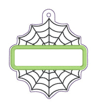 Load image into Gallery viewer, Web appliqué name bag tag/bookmark/ornament machine embroidery design DIGITAL DOWNLOAD