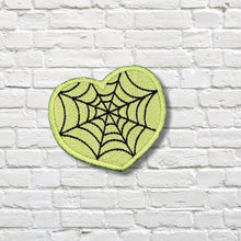 Load image into Gallery viewer, Web Heart patch --2026 Spooky Mystery Bundle-- (3 sizes included) machine embroidery design DIGITAL DOWNLOAD