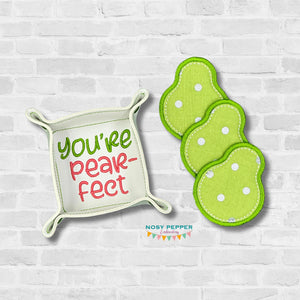 Pear ITH tray and wipe set machine embroidery design Spring 2025 Skill Builder Bundle (includes 2 sizes of trays and wipes) DIGITAL DOWNLOAD