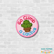 Load image into Gallery viewer, Go Climb A Cactus patch (2 sizes included)--2026 Skill Builder Bundle--machine embroidery design DIGITAL DOWNLOAD