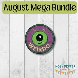 Weirdo patch (2 sizes included) machine embroidery design DIGITAL DOWNLOAD