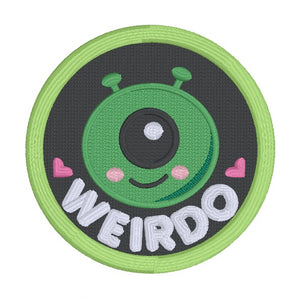 Weirdo patch (2 sizes included) machine embroidery design DIGITAL DOWNLOAD