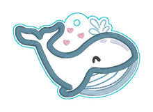 Load image into Gallery viewer, Whale applique bag tag/ornament/bookmark machine embroidery design DIGITAL DOWNLOAD